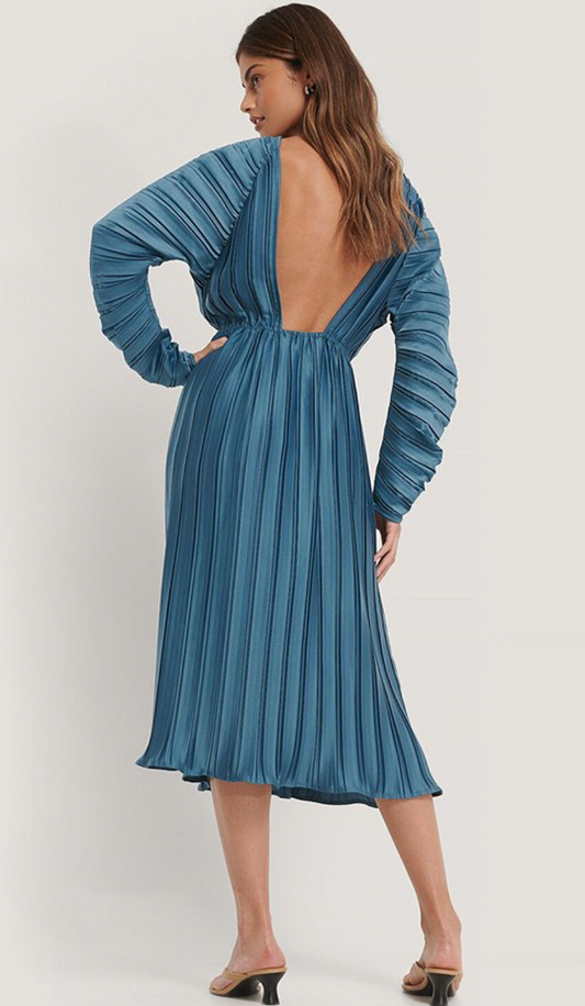 Pleated Deep back dress