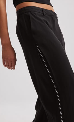 Na-kd Stitch Side Detail Trousers Black