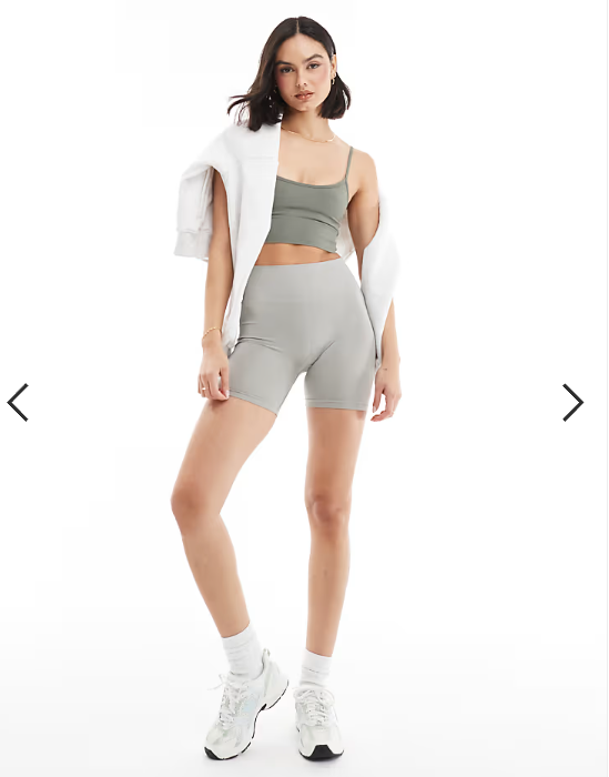 Miss Selfridge seamless bralet cami top in khaki