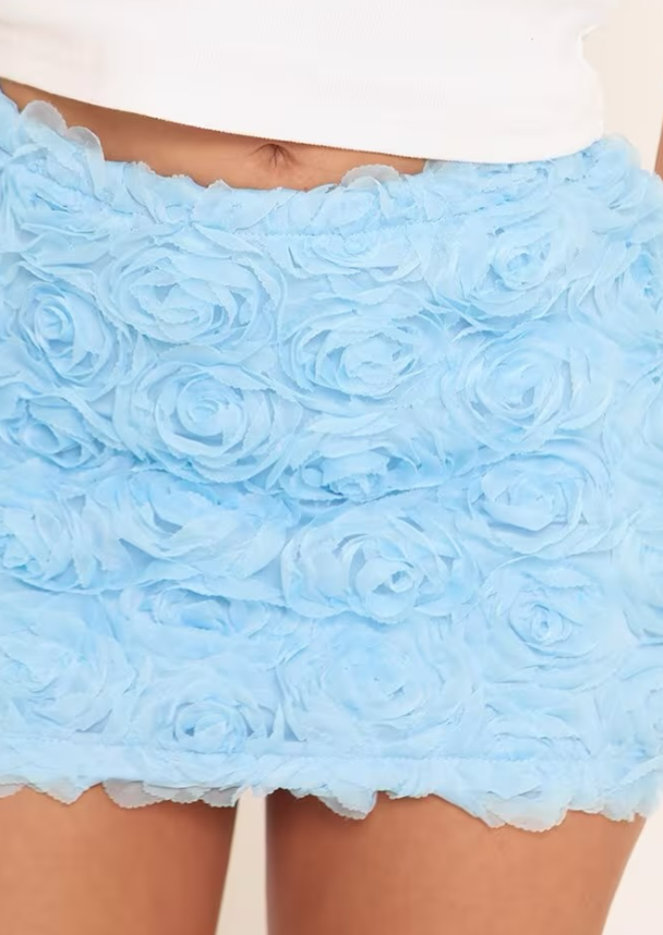 Ego - low waist bodycon mini skirt in blue flower