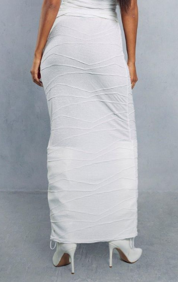 Sheer Crinkle Detail Maxi Skirt