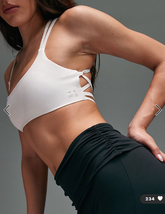 4505 soft touch light support strappy sports bra in white