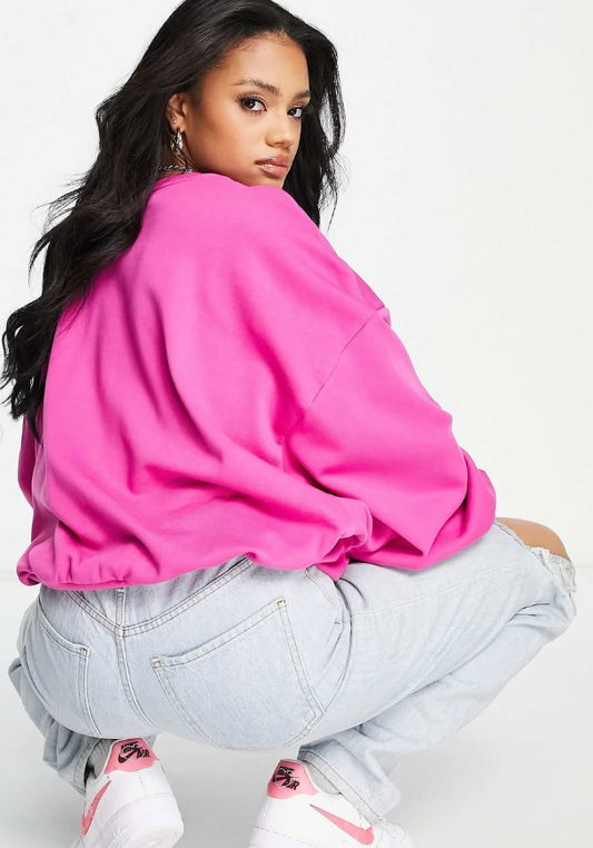 Urban Classics - Oversized sweatshirt met ballonmouwen in roze