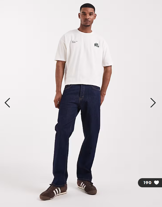 ASOS DESIGN boxy oversized T-shirt with NYC bubble text print in cream.