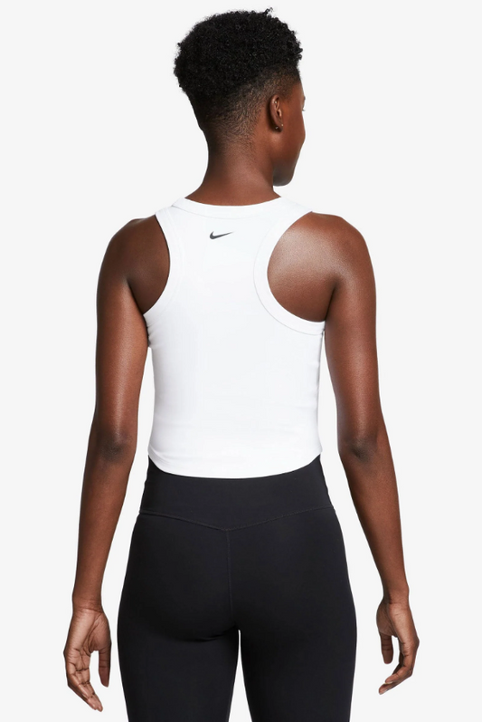 One Fitted Dri-FIT Cropped Tank Top - White/Grey