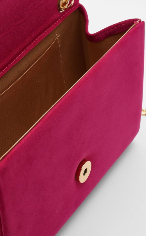 Boohoo Metal Trim Clutch Bag - pink