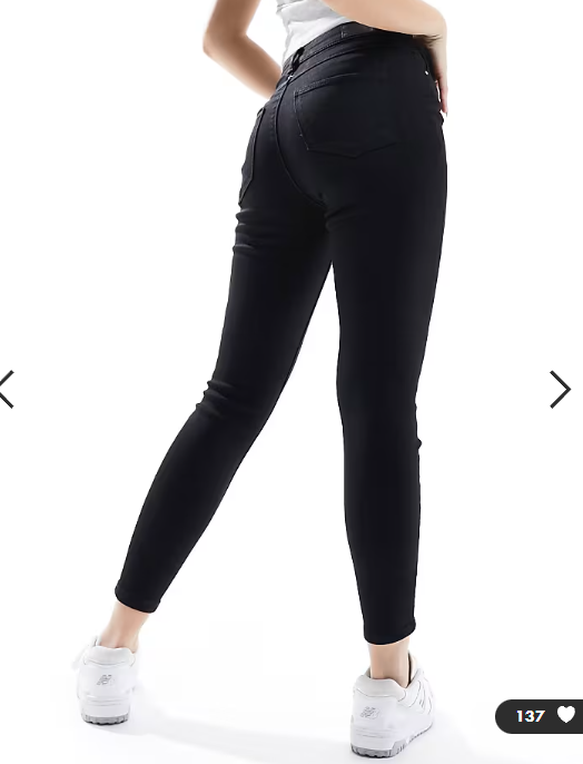 ONLY high waist skinny jeans in black