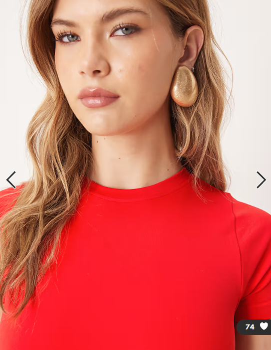 ASOS DESIGN seamless crew neck bodysuit in bright red