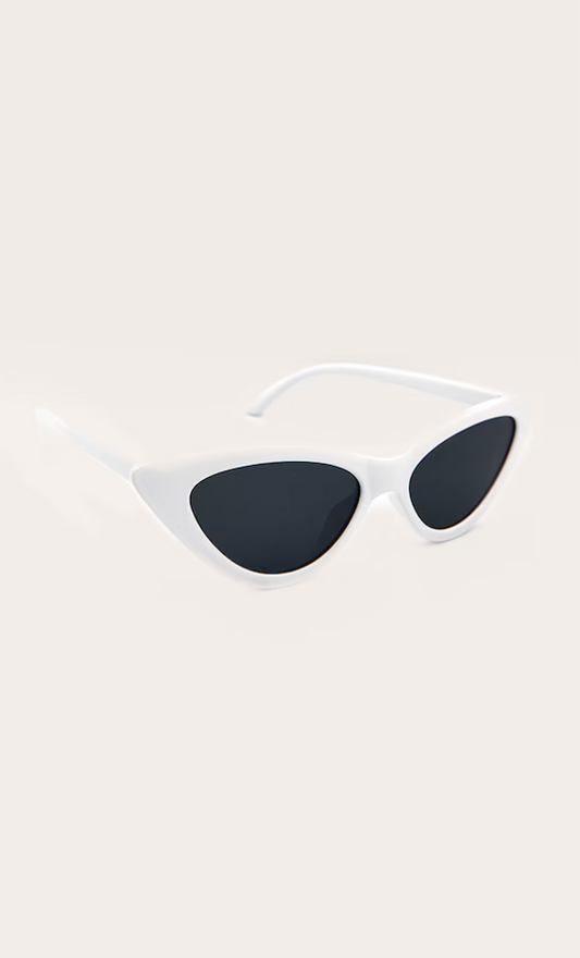 White Retro Cat Eye Sunglasses