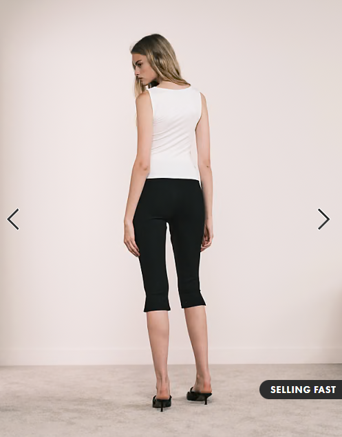 ASOS DESIGN co-ord ponte capri pant in black