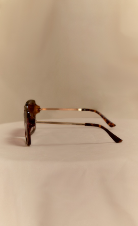 Tortoiseshell oversized metal arm square frame sung sunglasses