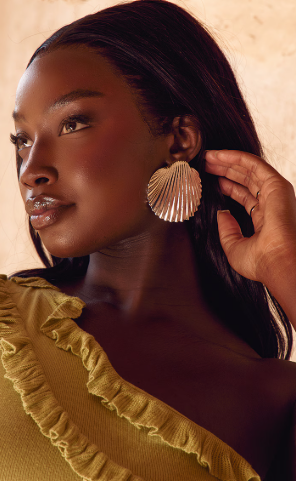 Silver Oversized Shell Statement Earrings
