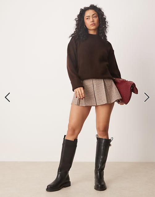 ASOS DESIGN pleated mini skirt in check