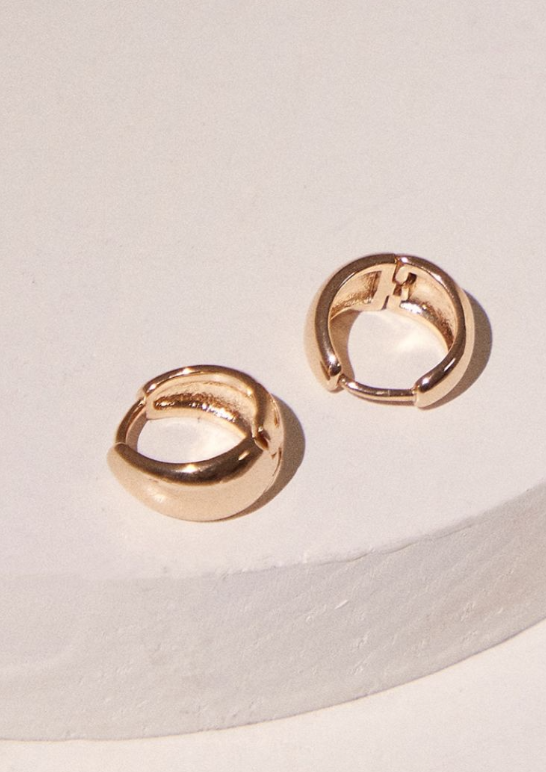 Gold Simple Mini Huggie Hoop Earrings