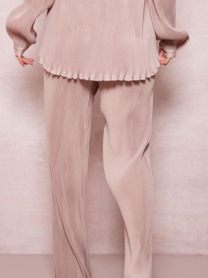 Maternity Stone Plisse Wide Leg Trousers