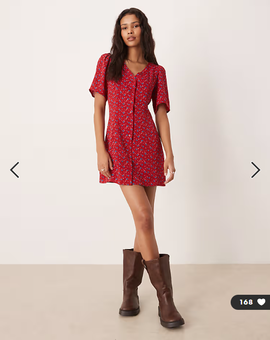 Glamorous short sleeve button down mini dress in floral