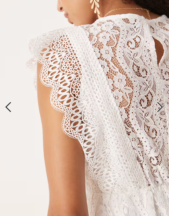 Gina Tricot lace mini summer dress in white