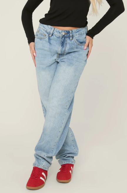 Blue Denim Extra Long Straight Leg Jeans - Blaise