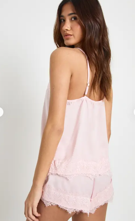 boohoo Eyelash Lace Trim Cami
