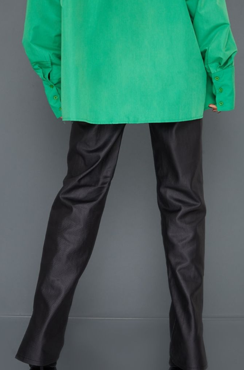 Plt - Tall Black Split Hem Coated Jeans