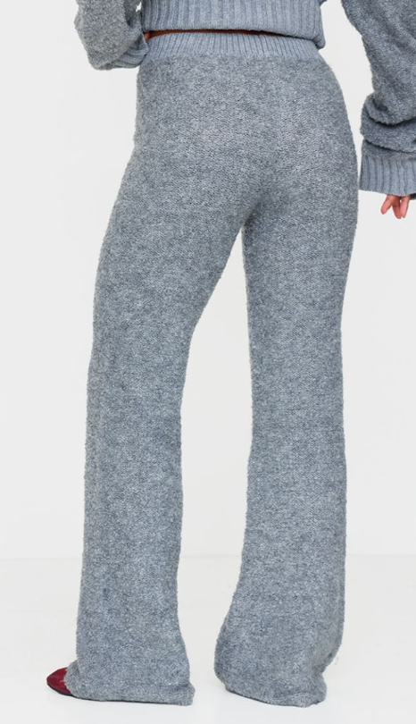 Plt - Charcoal Contrast Textured Knit Trousers