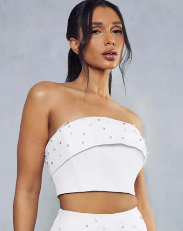 Pearl Embellished Corset Top