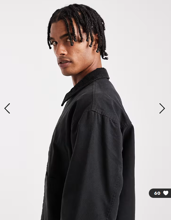 ASOS DESIGN harrington jacket with quilted lining black