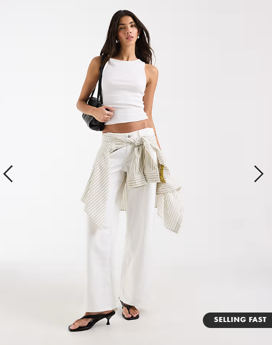 ASOS DESIGN twist detail scoop neck cami in white