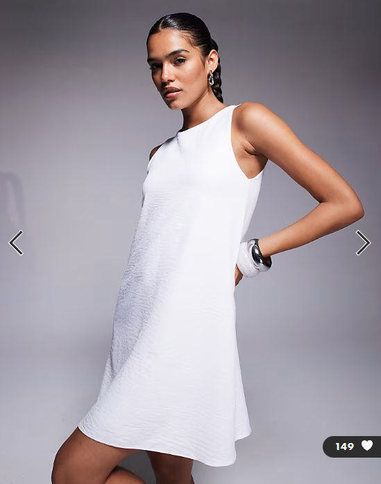 Fashionkilla exclusive linen look smock mini dress in white