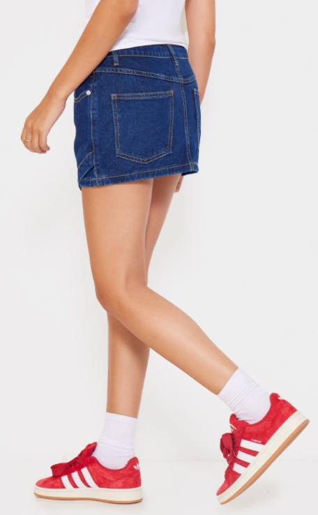 Indigo Denim Wrap Around Mini Skirt