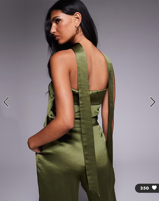 TFNC bandeau top with neck scarf detail in olive