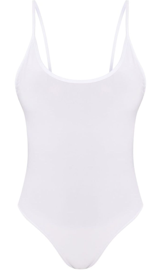 Shape White Strappy Scoop Back Bodysuit