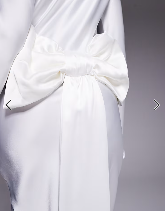Daska satin maxi dress with exaggerated bow back in ivory
