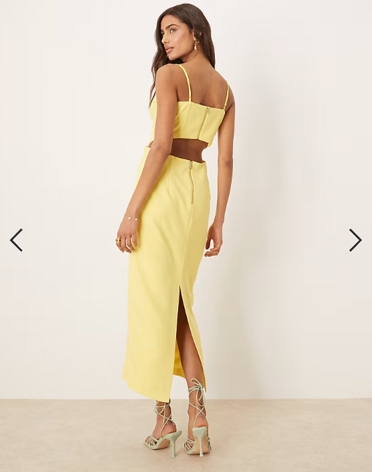 Bardot Martini midi dress in limoncello