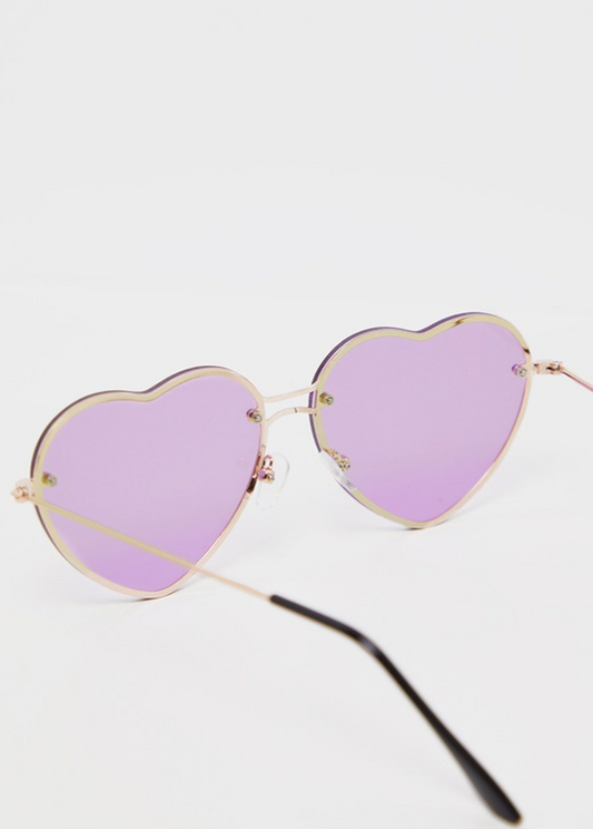 Purple Heart Shaped Sunglasses