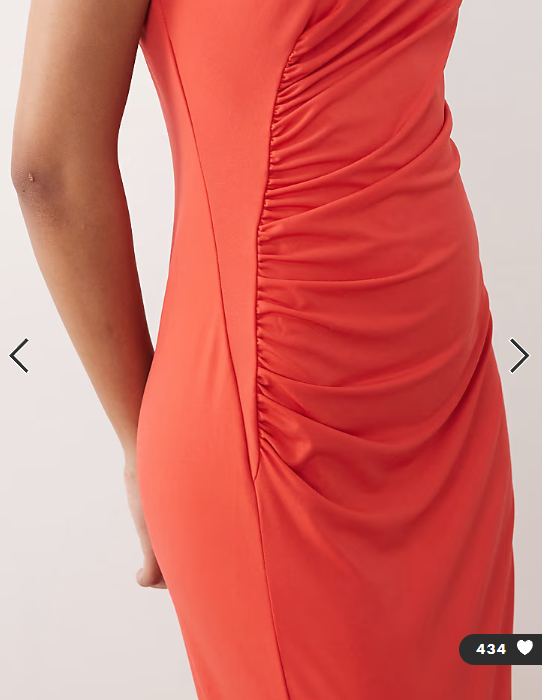 Vila high neck ruched maxi dress in hibiscus red