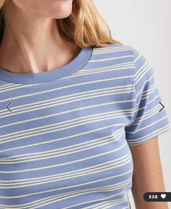 Miss Selfridge baby tee in neutral stripe