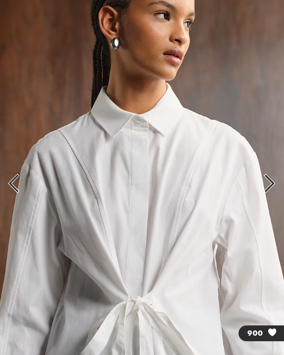 ASOS DESIGN adjustable cinched back shirt in white