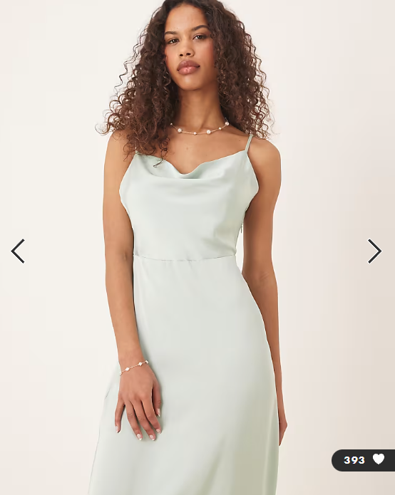 Vila satin cowl neck maxi dress in light green