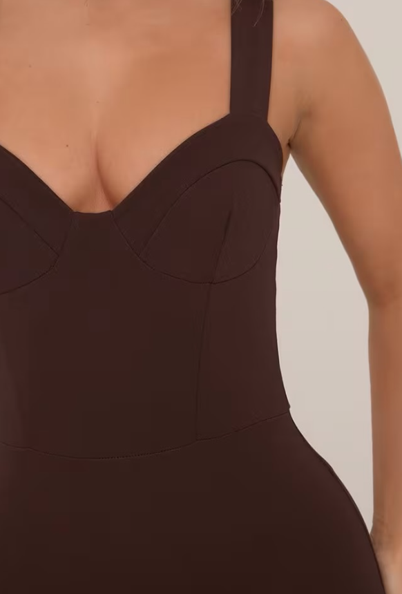 Ego - Cupped Detail Micro Mini brown
