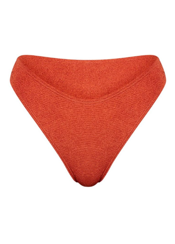 Brown Mini Crinkle Cheeky Bum Bikini Bottom
