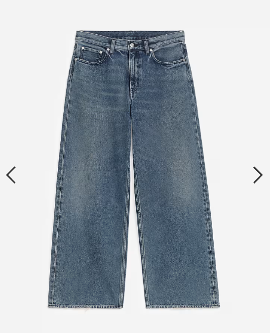 ARKET Cloud low rise baggy wide leg jeans in dark wash blue