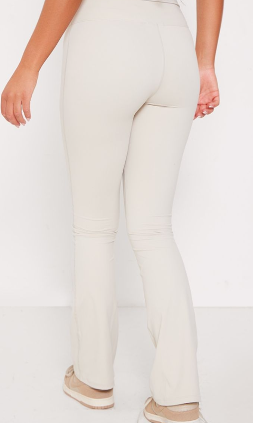 Plt - Grey Stretch Active Ruched Tie Waist Yoga Flares