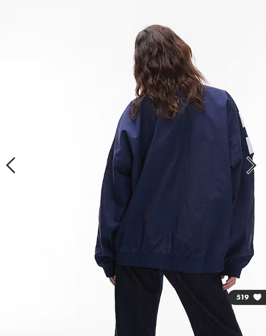 adidas Originals arch track top in navy and off white