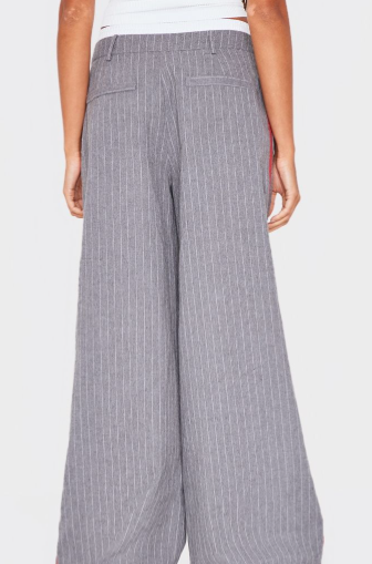 Charcoal Tailored Woven Side Stripe Boxer Detail Wide Leg Trousers