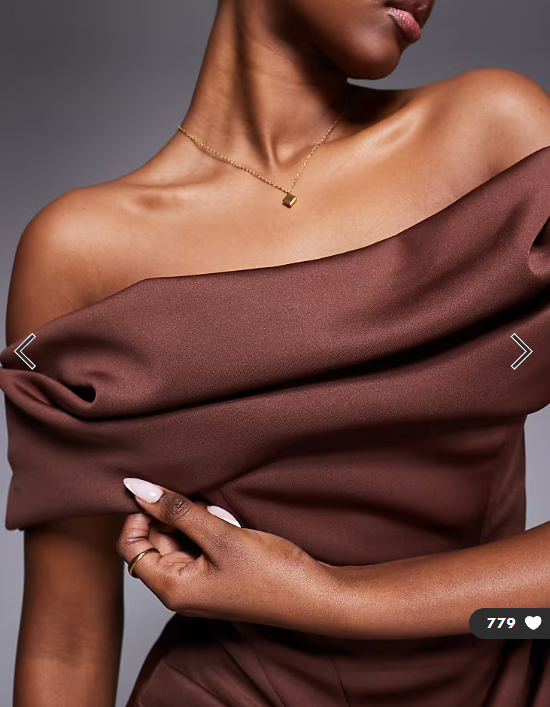 ASOS DESIGN off shoulder boned corset bodice mini dress in chocolate scuba-style fabric