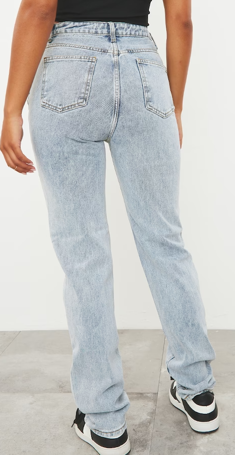 Light Wash Long Leg Straight Jeans