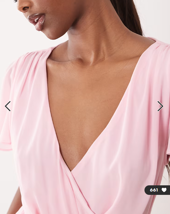 TFNC Bridesmaid chiffon v neck tie detail asymmetric hem maxi dress in baby pink