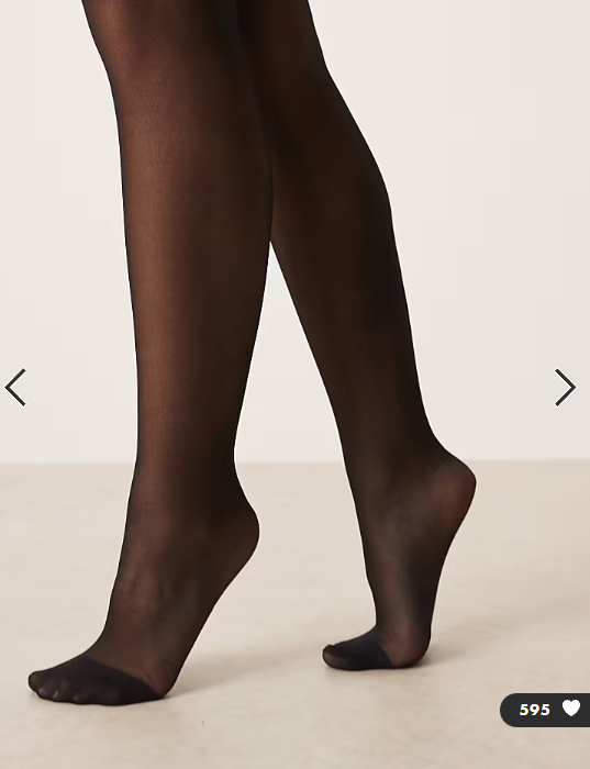 ASOS DESIGN 2 pack of 15 denier tights in black