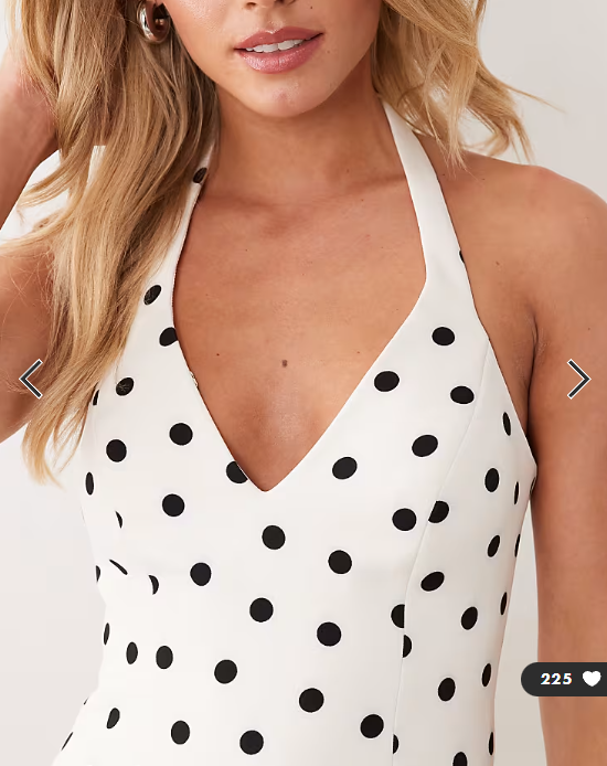 Forever New Petite crepe halter mini dress in porcelain spot
